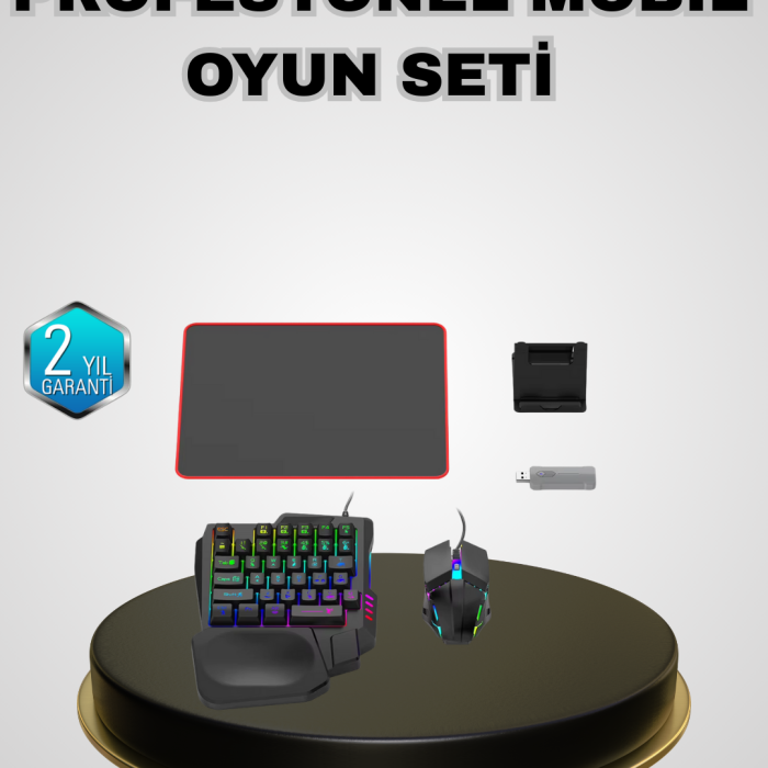 Mobil Gaming Set Klavye + Mouse + Dönüştürücü 5’li Paket Yüksek DPI Bluetooth