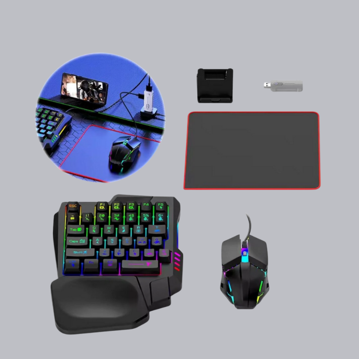 5’i 1 Arada Mobil Oyun Seti Bluetooth 5.3 Klavye Mouse Dönüştürücü Gaming Kit