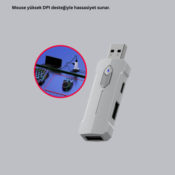 5’i 1 Arada Mobil Oyun Seti Bluetooth 5.3 Klavye Mouse Dönüştürücü Gaming Kit