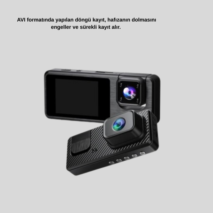 Full HD 3lü Araç Kamerası Geri Görüş Destekli Park Modlu 1080P DVR