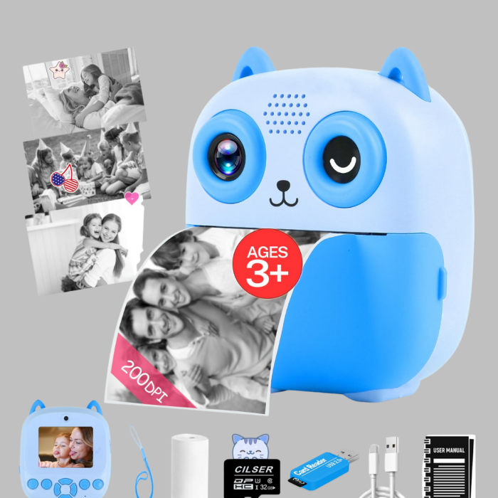 Anında Baskı Özellikli Çocuk Kamerası 48MP 1080P Çift Lens 32GB Destekli