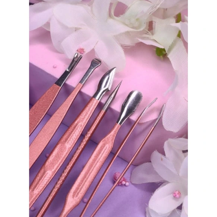 Profesyonel Çantalı Tırnak Bakım Manikür Seti Pembe Renk 12 Parça