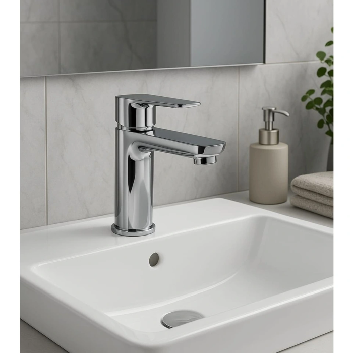 Lüks Sabit Lavabo Bataryası Tek Kollu Musluk – Su Tasarruflu Banyo & Mutfak Uyumlu