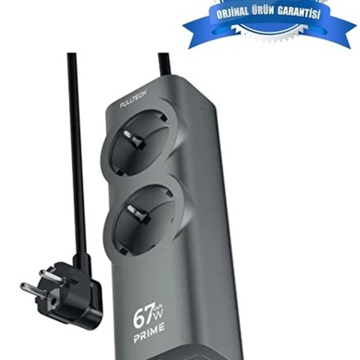 67w Hızlı Şarjlı Akıllı Çoklu Priz – 2000w Güç, 2 Usb-c + 2 Usb-a Çıkışlı, Telefon & Laptop Uyumlu