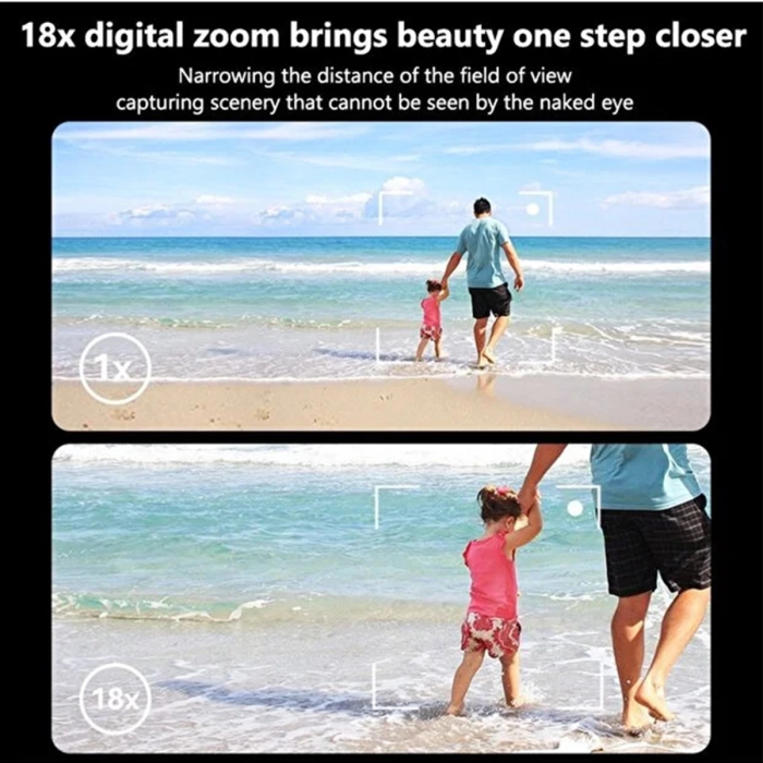 5k 75mp Hd Dijital Kamera 18x Dijital Zoom, Flaşlı,3.0 İnç Ekranlı Fotoğraf Makinesi