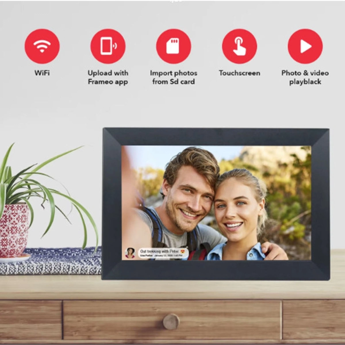 Dijital Fotoğraf Çerçevesi Wifi 10.1 İnç 32gb Dokunmatik Ekran, Uygulama Üzerinden Fotoğraf/video Paylaşımı