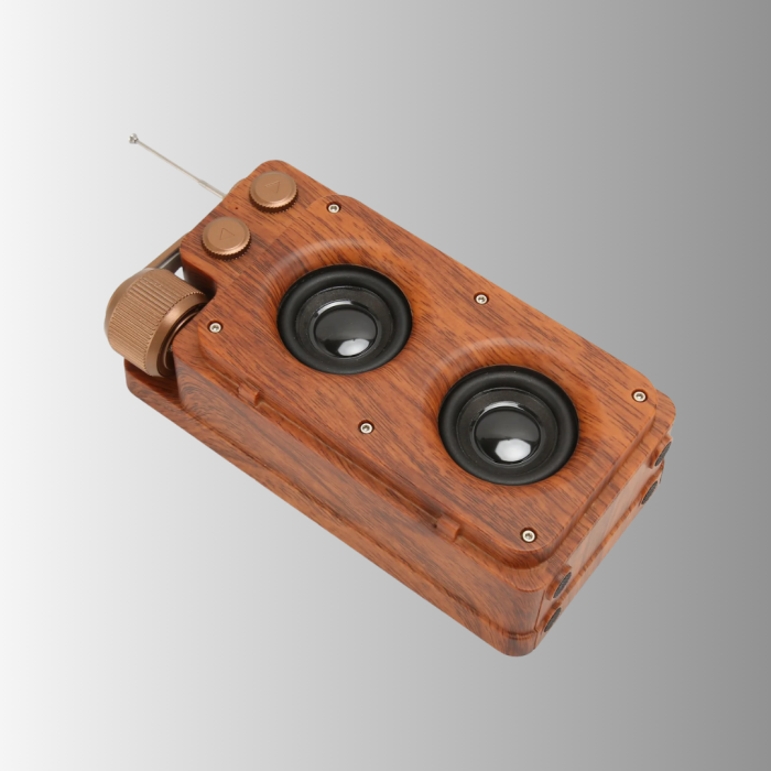 Ahşap Tarzı Kablosuz Hoparlör 5W Güçlü Bass TF USB AUX