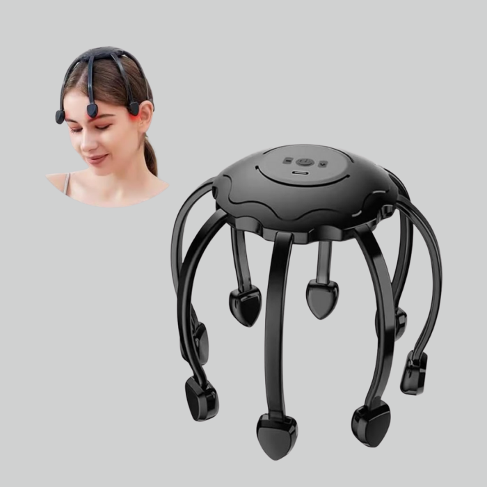 USB Şarjlı Kafa Masaj Aleti 3 Modlu 8 Başlıklı Stres Giderici