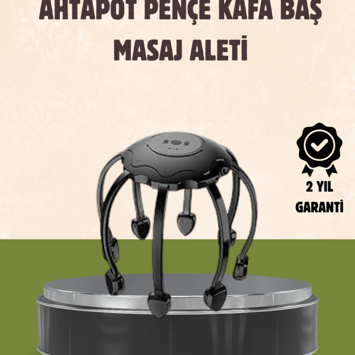 Kafa Masaj Cihazı 8 Motorlu 360 Derece Tam Kapsamlı Rahatlatıcı Masaj