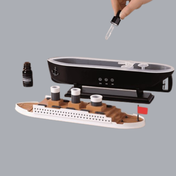 Buhar Efektli Titanik Gemi Oda Kokusu Difüzör LED Işıklı Nemlendirici