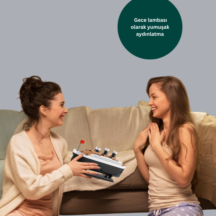 Dekoratif Gemi Modeli 7 Renk Işıklı Hava Nemlendirici ve Oda Kokusu Difüzörü