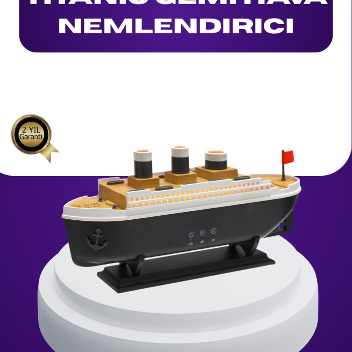 Titanik Gemi Tasarımlı LED Işıklı Hava Nemlendirici Buhar Efektli Oda Difüzörü