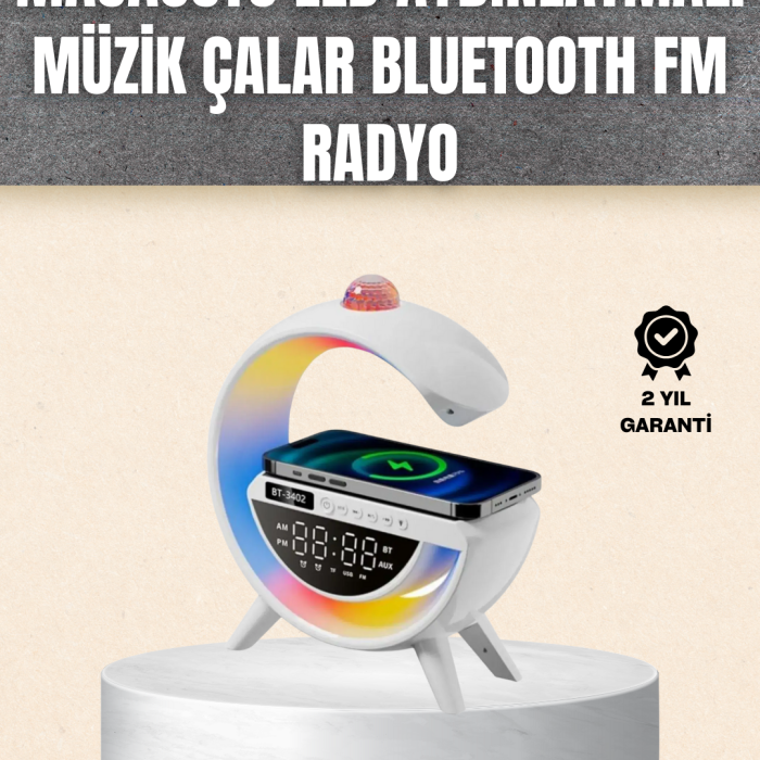 7 Ses Efektli RGB Işıklı FM Destekli Kablosuz Şarjlı Bluetooth Hoparlör