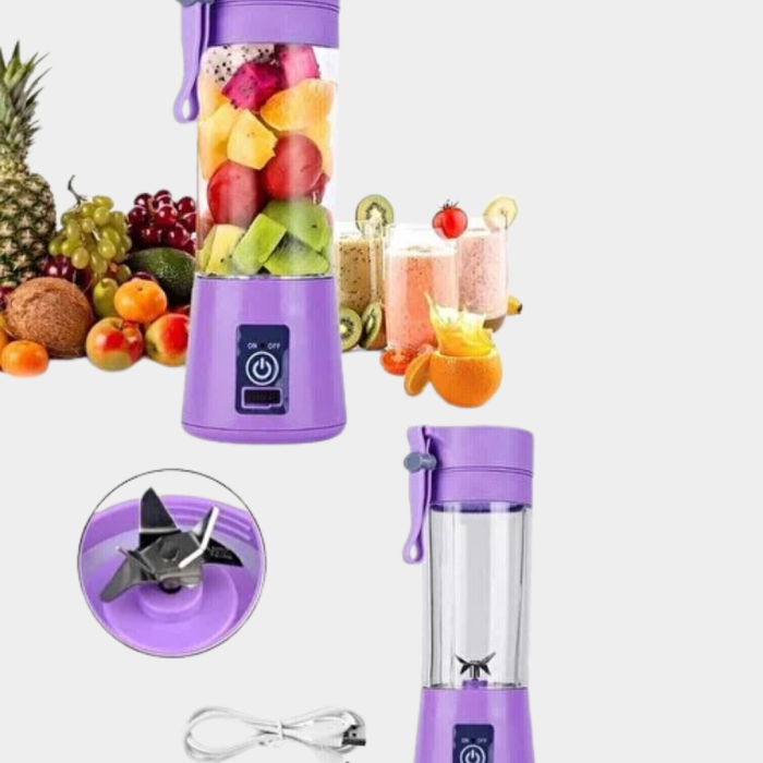 Taşınabilir USB Şarjlı Mini Smoothie Blender 380ml Çelik Bıçaklı Portatif