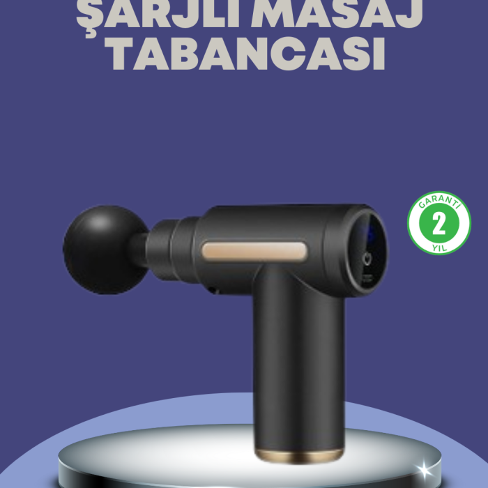 Sporcu Kas Masaj Tabancası 6 Kademe Güçlü Titreşim 4 Başlık Şarjlı Masaj Aleti