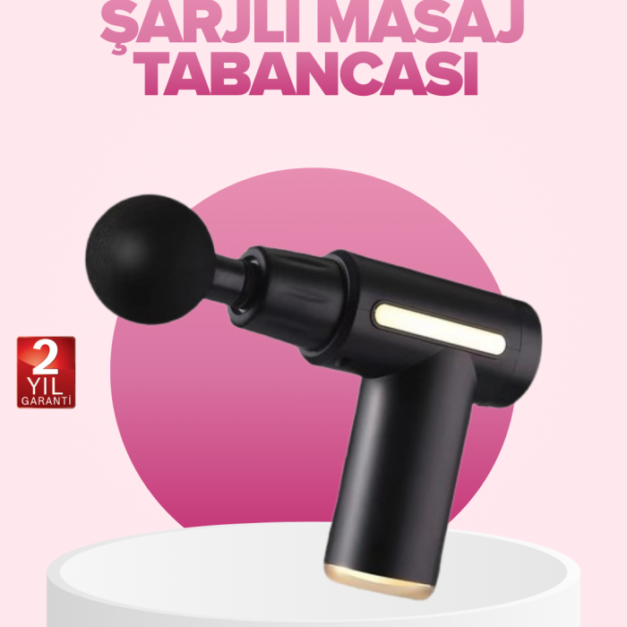 Profesyonel Masaj Tabancası 6 Kademeli Derin Kas Terapisi 4 Başlıklı Şarjlı Sessiz Motor