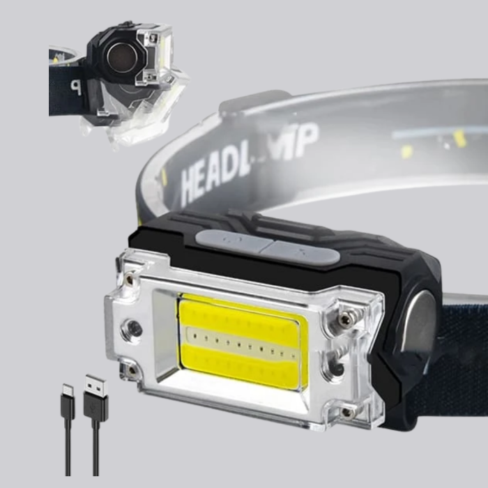 USB Şarjlı Mini LED KAFA Feneri 50m Odak 150m Geniş Aydınlatm