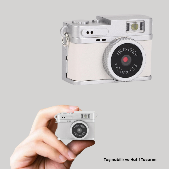 Kompakt Mini Kamera Retro Tasarım 128GB Hafıza 1080P Video