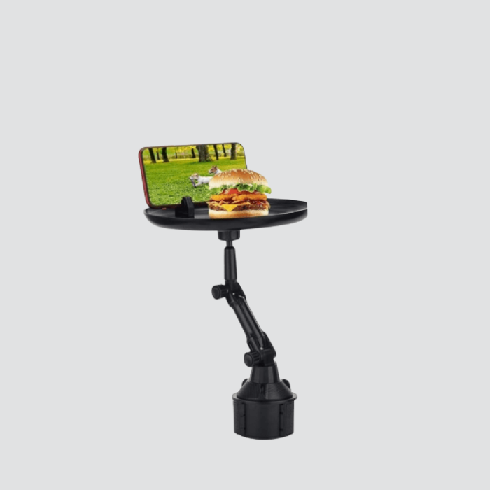 360° Döner Araç Bardaklık Tepsisi Geniş Yemek Alanlı Telefon Standlı