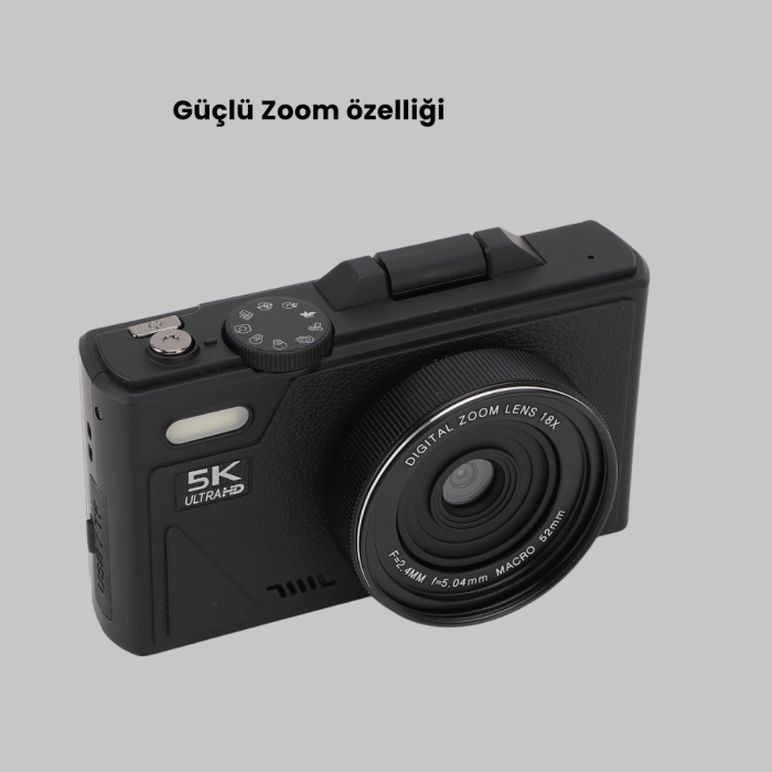 75MP 5K Video Destekli Dijital Kamera 18x Zoom Çok Eksenli Stabilizasyon
