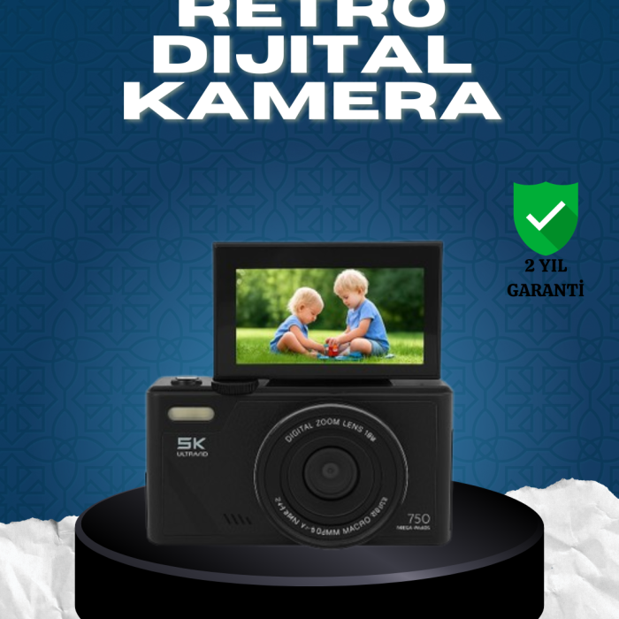 5K UHD Dijital Kamera 75MP Sensör 18x Zoom Stabilizasyonlu