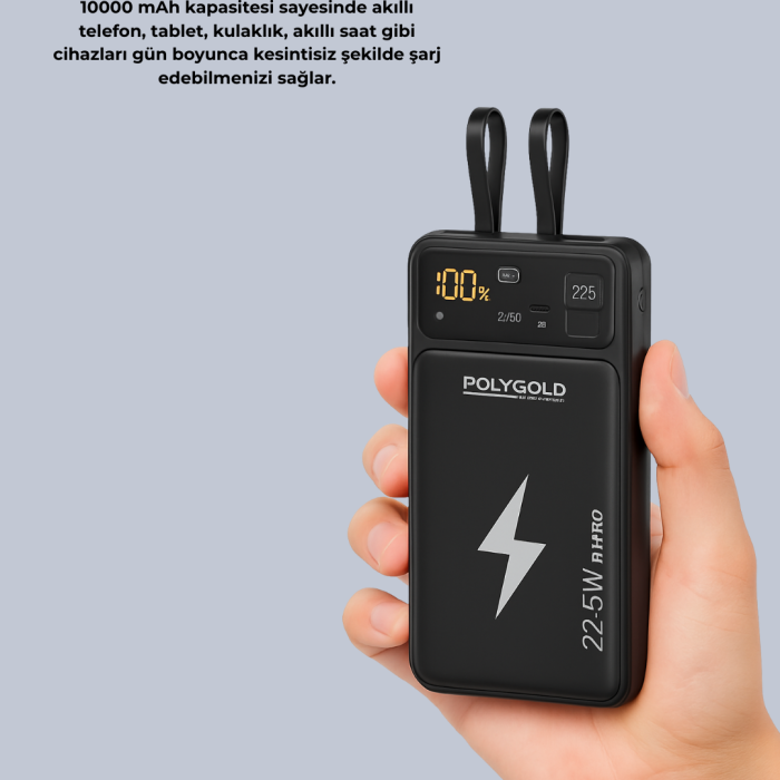 Taşınabilir Powerbank 22.5W Hızlı Şarj Destekli