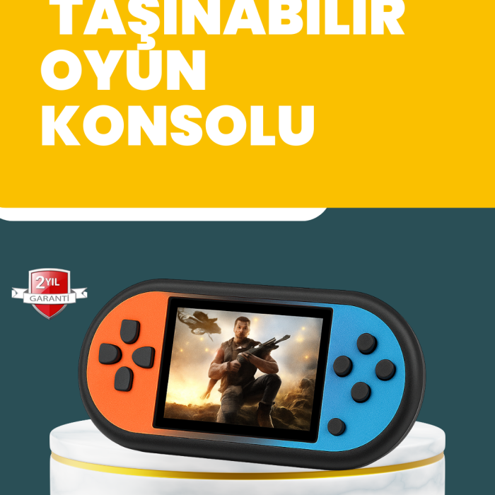 520 Oyunlu Mini Oyun Konsolu AV Çıkışlı HD LCD Ekranlı
