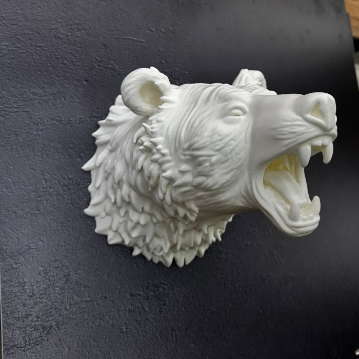Özel Tasarım Beyaz Ayı Duvar Aksesuarı 3D Dekoratif Heykel 25x19 cm