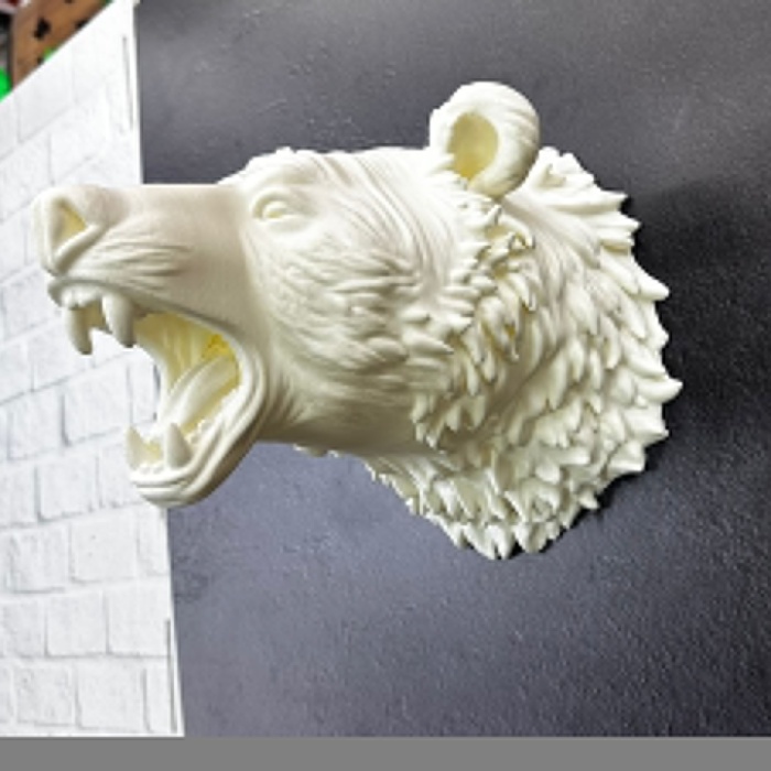 Dekoratif Beyaz Ayı Duvar Heykeli Asılabilir Hediyelik 25x19 cm