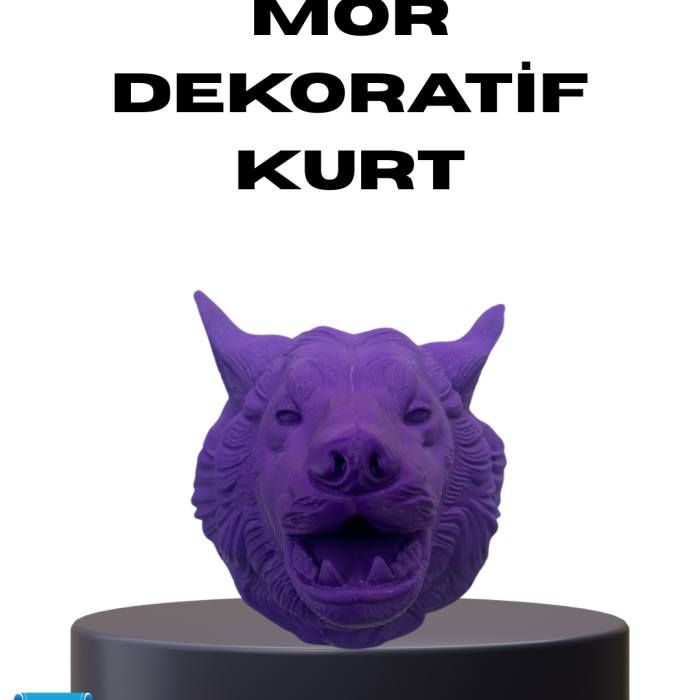 Özel Seri Mor Kurt Duvar Süsü Hediyelik Dekoratif Asılabilir Heykel