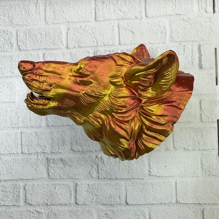 Gold Kurt Duvar Aksesuarı Asılabilir 3D Dekoratif Heykel 25x19 cm