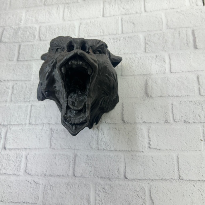 Ayı Tasarım Siyah 3D Duvar Heykeli