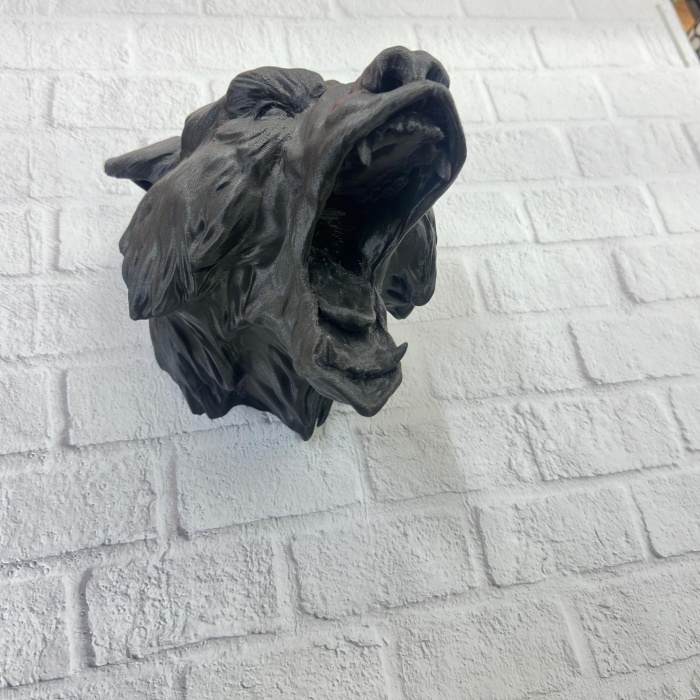 3D Siyah Ayı Başı Duvar Dekoru Modern Asılabilir Heykel 25x19 cm