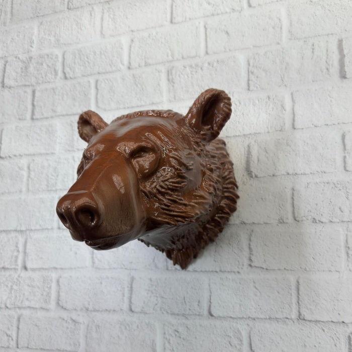 Ayı Başı Duvar Dekoru Modern Asılabilir Heykel 25x19 cm