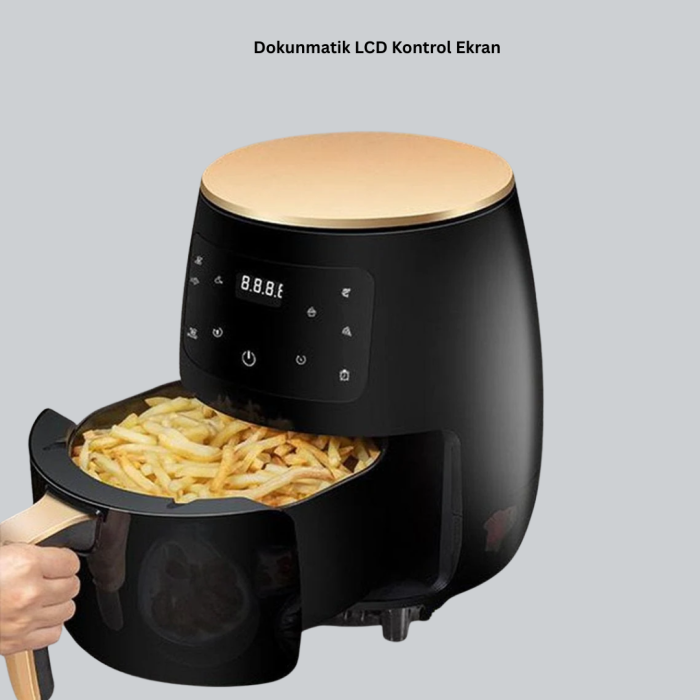 KESGİN MARKET ® 6 Litre Büyük Kapasiteli Dokunmatik Airfryer 2400W Yağsız Fritöz