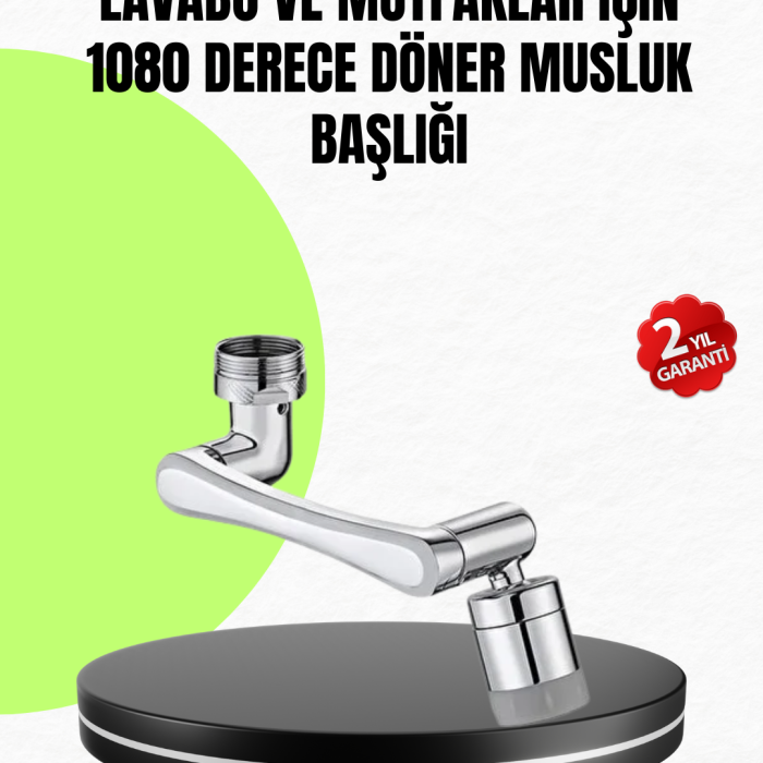 KESGİN MARKET ® 2 Modlu 1080° Dönebilen Musluk Başlığı Esnek 3 Eklemli Hareketli Tasarım