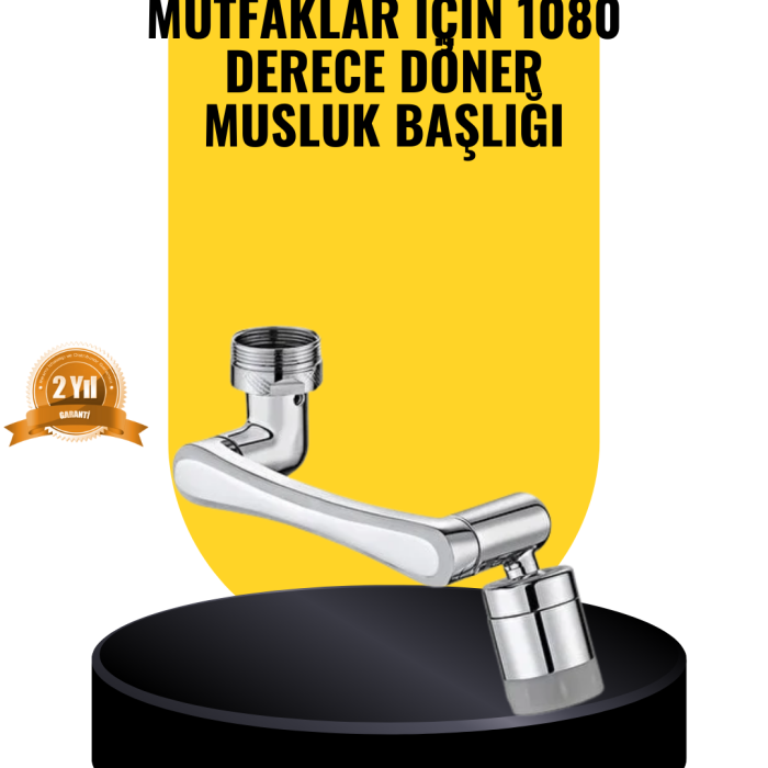 KESGİN MARKET ® 1080° Dönebilen Musluk Başlığı 2 Su Modlu Ayarlanabilir Esnek Tasarım