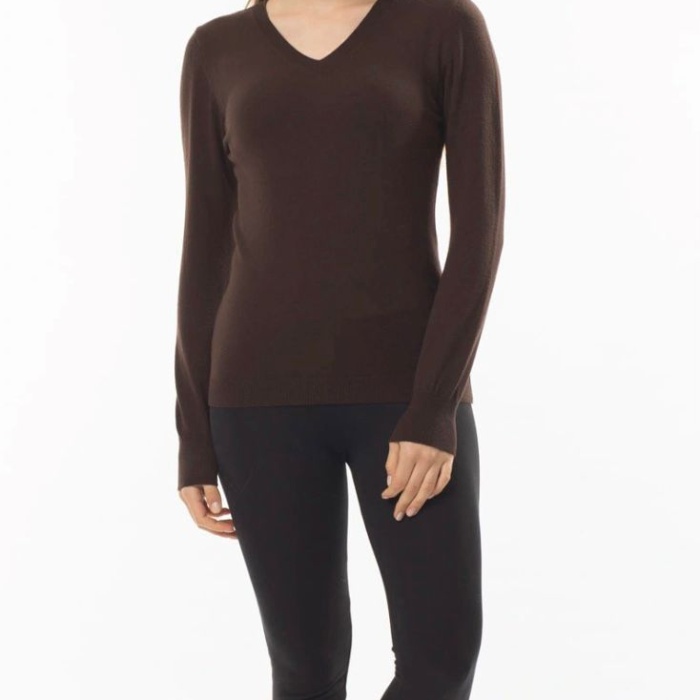 Kahverengi V Yaka Triko Kazak