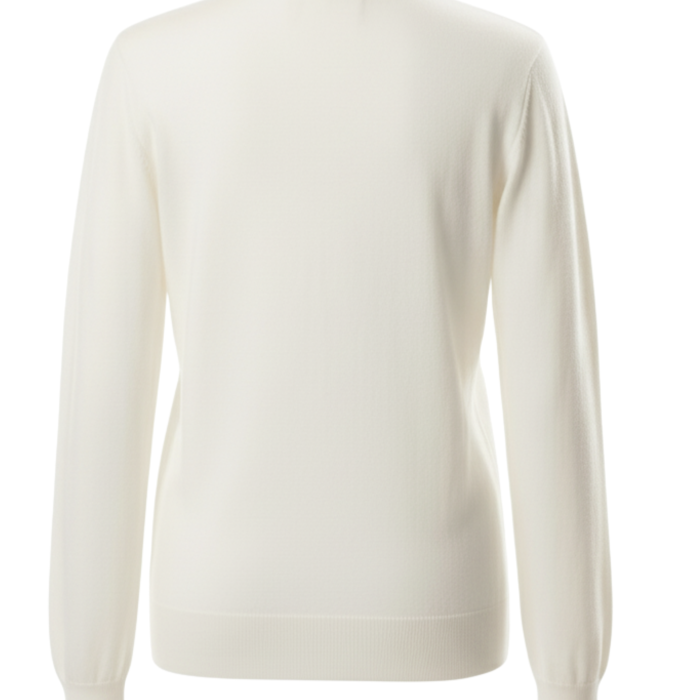 Ekru V Yaka Düğmeli Basic Triko Kadın Hırka