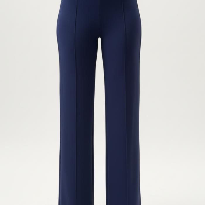 Kadın Modal Çımalı Yüksek Bel Beli Lastikli Bol Paça Pantolon - Lacivert