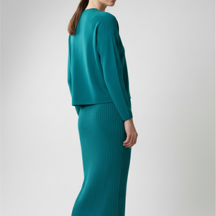 Kadın Hırka Elbise İkili Takım - Turkuaz