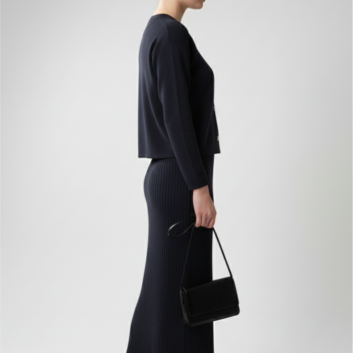 Kadın Hırka Elbise İkili Takım - Lacivert