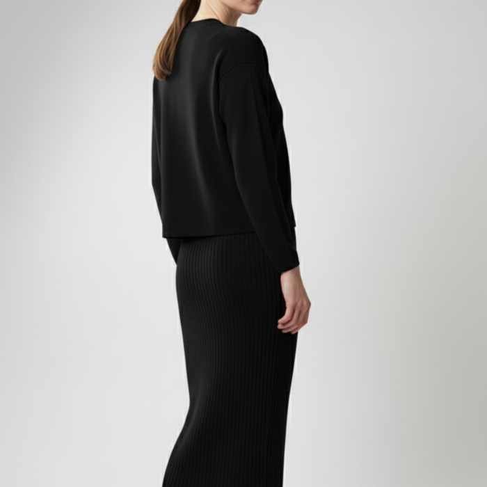 Kadın Hırka Elbise İkili Takım - Siyah