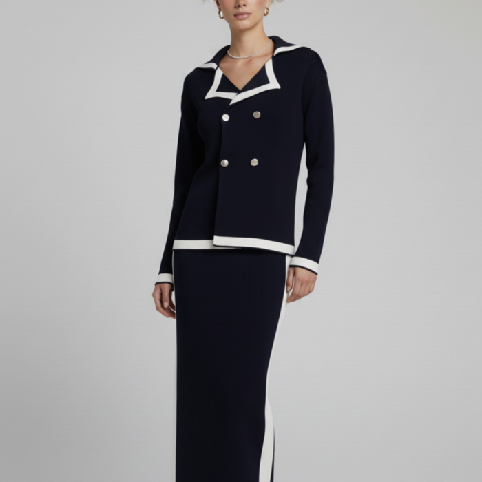 Kadın Triko Ceket Etek İkili Takım