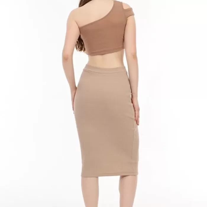 Kadın Taş Renk Kaşkorse Kalem Etek