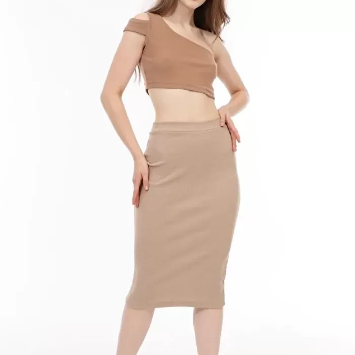 Kadın Taş Renk Kaşkorse Kalem Etek