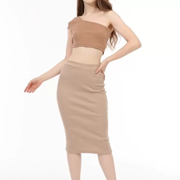 Kadın Taş Renk Kaşkorse Kalem Etek