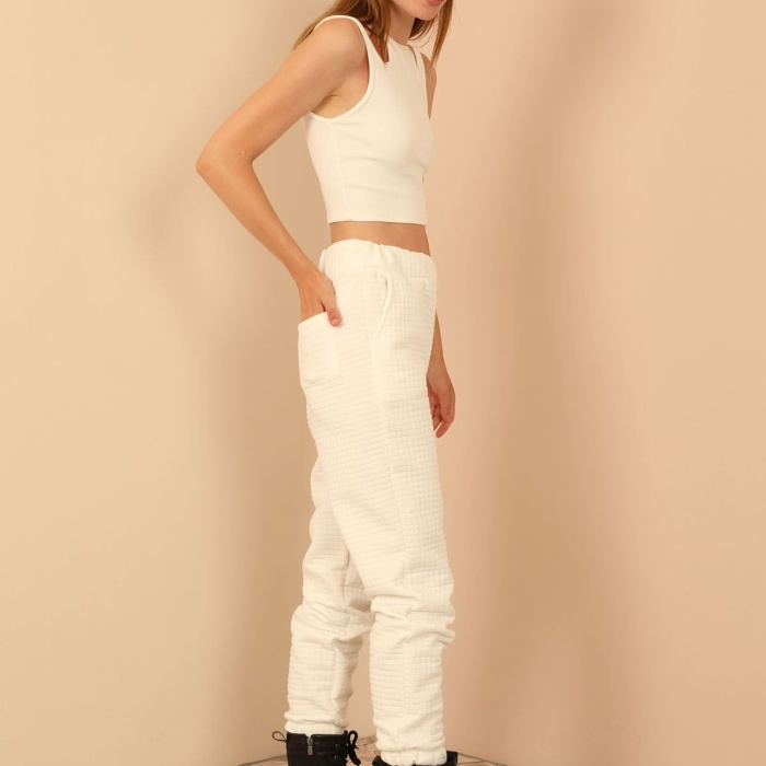 Kadın  Ekru  Pantolon Dört Mevsim