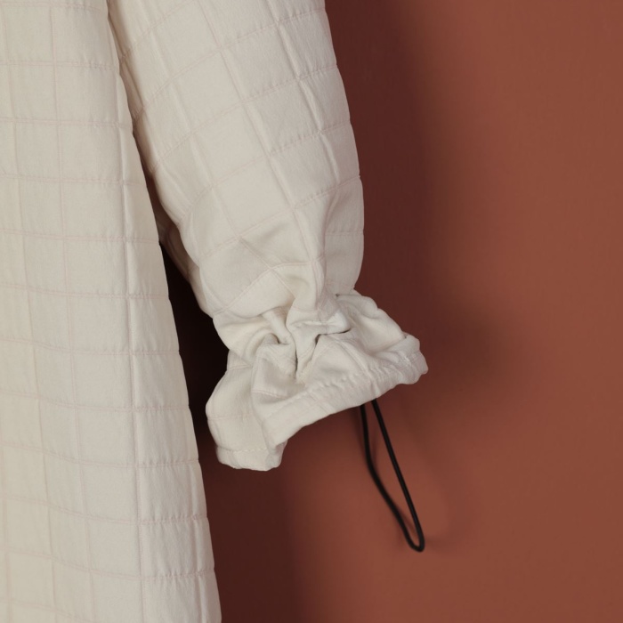 Deri Kumaş Garni Detay Jakar Kadın Trençkot-Bej