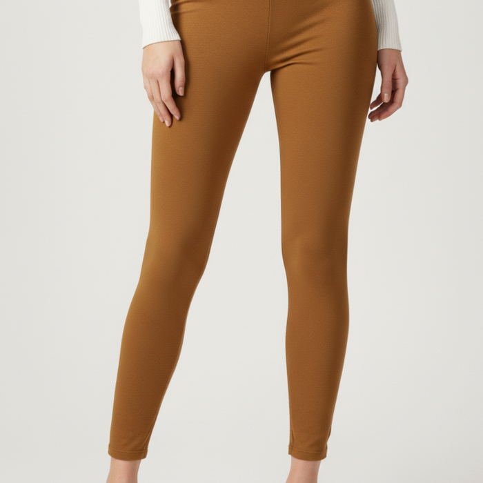 Kadın Kadife Turuncu Tayt